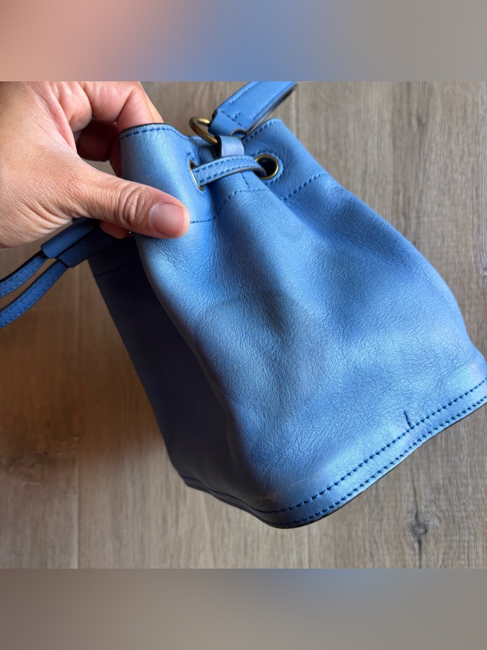 Tory Burch Leather Drawstring Bucket Bag - Picture 3 of 11